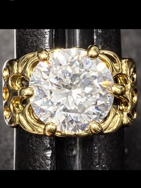 Suzanne Somers vintage brilliant cut solitaire engagement statement wedding ring